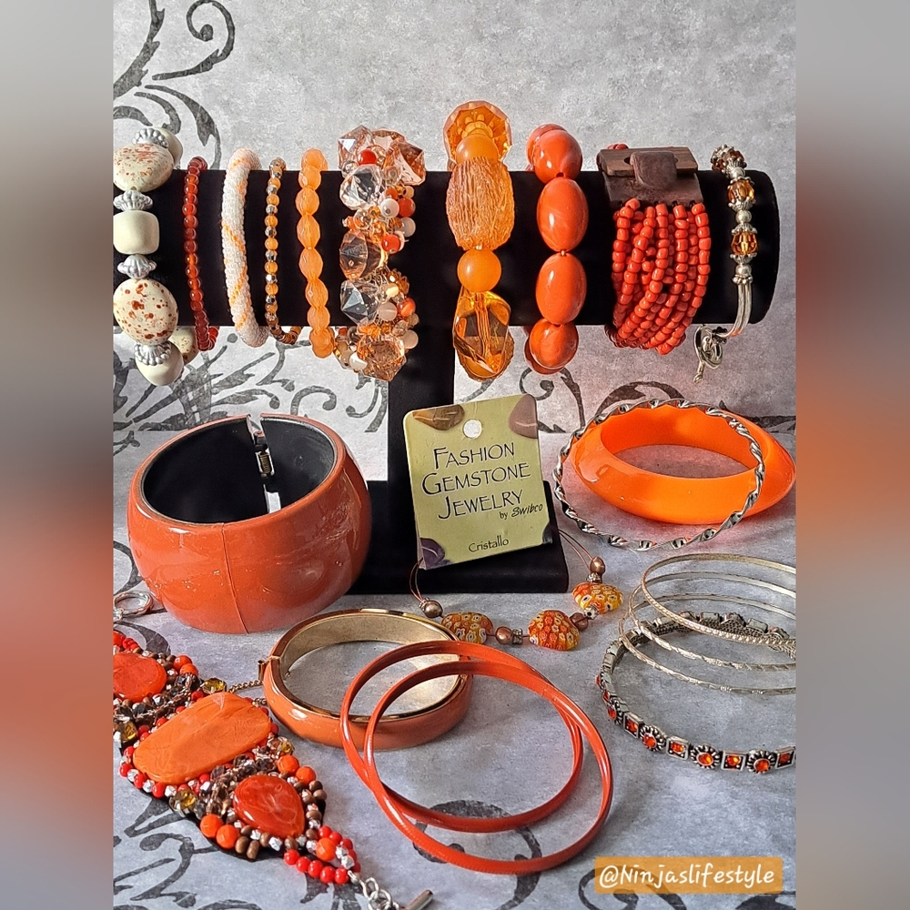 Vibrant Orange Bracelet/Bangle Bundle - image 1